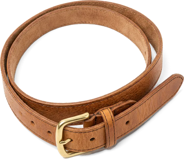 Ceinture en cuir camel avec boucle en laiton